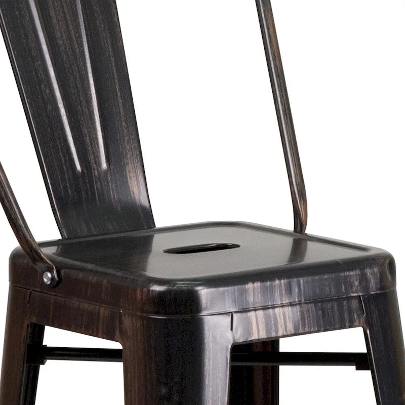4 Pack 30  High Metal Indoor-Outdoor Barstool with Back - Kitchen Furniture