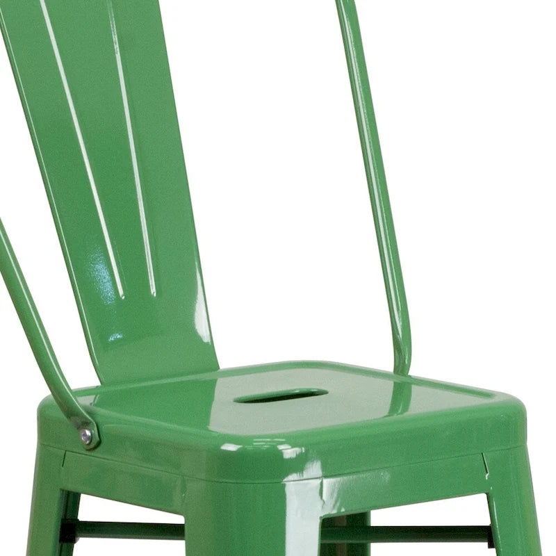 4 Pack 30  High Metal Indoor-Outdoor Barstool with Back - Kitchen Furniture