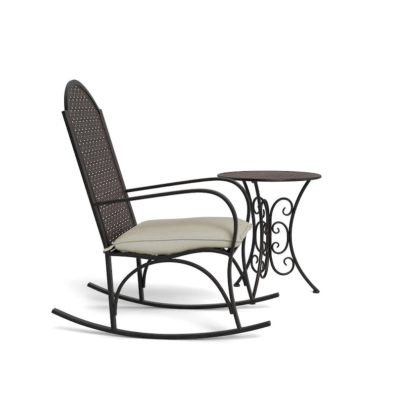 Garden Oiled Copper Metal Rocking Chair Set (2-Piece)