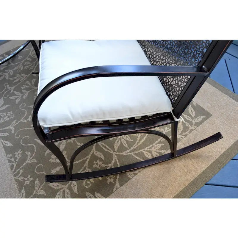 Garden Oiled Copper Metal Rocking Chair Set (2-Piece)