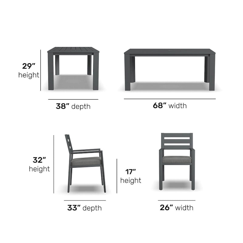 Homestyles Grayton Outdoor 7-Piece Dining Set - 38  x 29  x 68