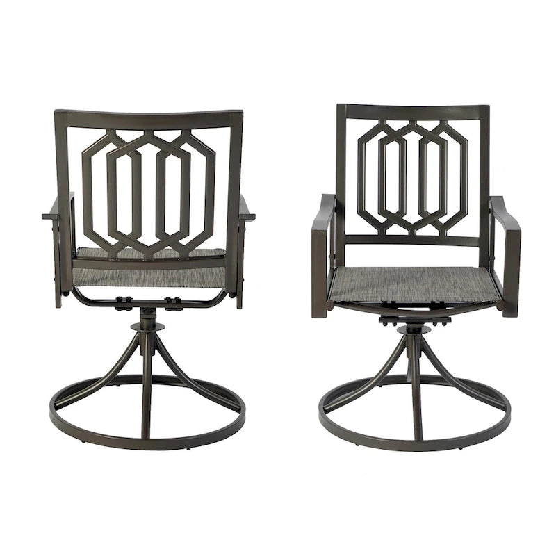 Kozyard Modern Classic Outdoor Metal Swivel Chairs Patio Dining Rocker Chair
