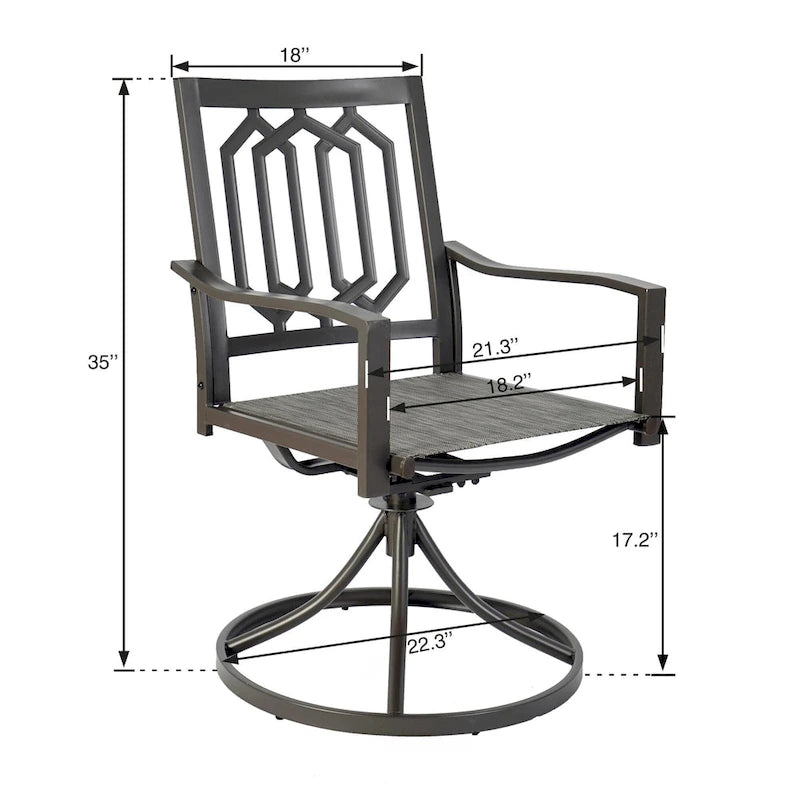 Kozyard Modern Classic Outdoor Metal Swivel Chairs Patio Dining Rocker Chair