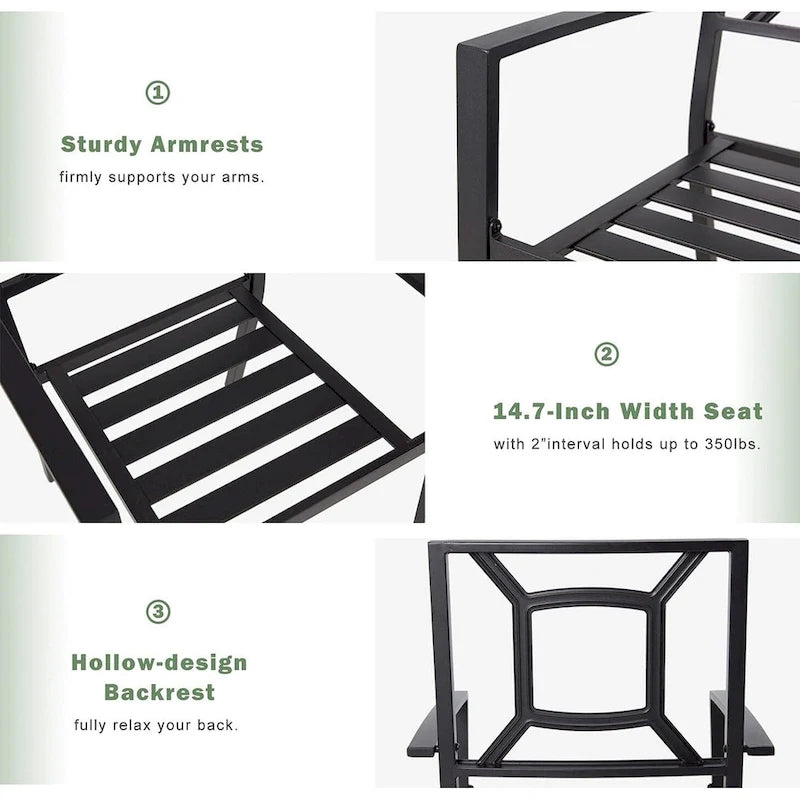 AECOJOY Outdoor Patio Dining Chairs, Stackable Arm Chairs(Set of 4)
