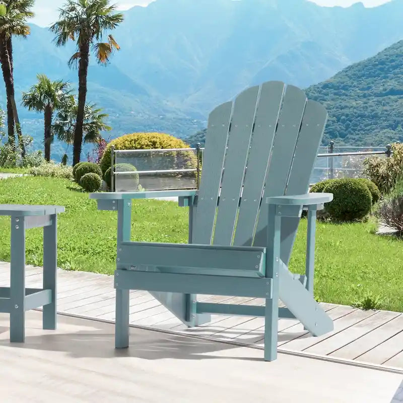 BONOSUKI Outdoor Adirondack Chair,HIPS Wooden-Like Finish Single Chair