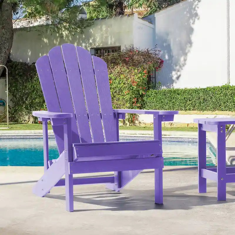 BONOSUKI Outdoor Adirondack Chair,HIPS Wooden-Like Finish Single Chair