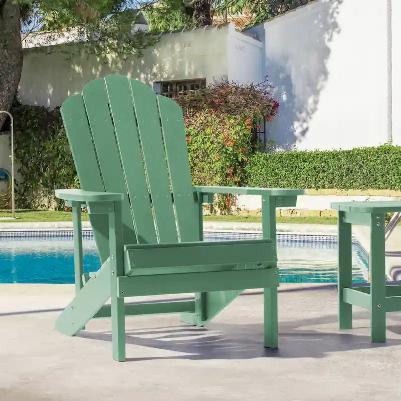 BONOSUKI Outdoor Adirondack Chair,HIPS Wooden-Like Finish Single Chair