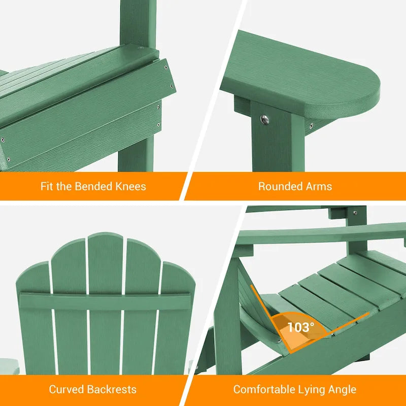 BONOSUKI Outdoor Adirondack Chair,HIPS Wooden-Like Finish Single Chair