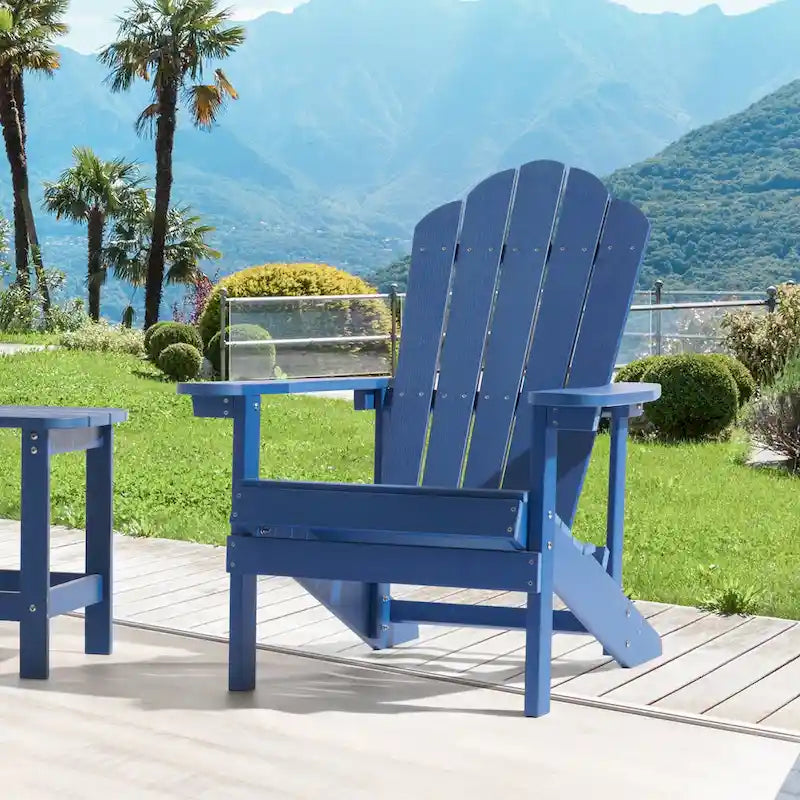 BONOSUKI Outdoor Adirondack Chair,HIPS Wooden-Like Finish Single Chair
