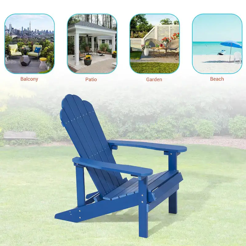 BONOSUKI Outdoor Adirondack Chair,HIPS Wooden-Like Finish Single Chair