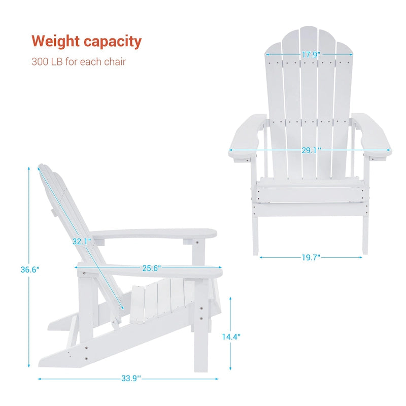 BONOSUKI Outdoor Adirondack Chair,HIPS Wooden-Like Finish Single Chair