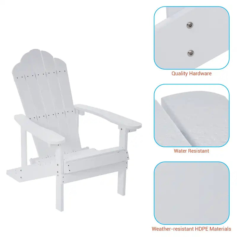 BONOSUKI Outdoor Adirondack Chair,HIPS Wooden-Like Finish Single Chair