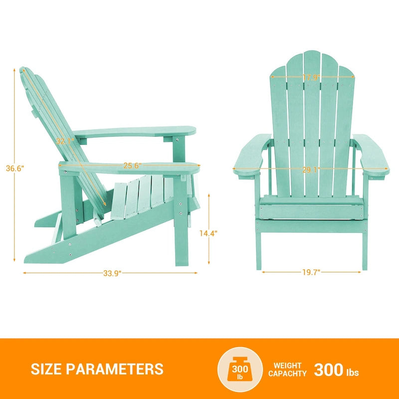 BONOSUKI Outdoor Adirondack Chair,HIPS Wooden-Like Finish Single Chair