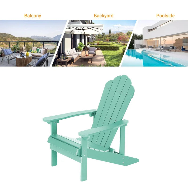 BONOSUKI Outdoor Adirondack Chair,HIPS Wooden-Like Finish Single Chair