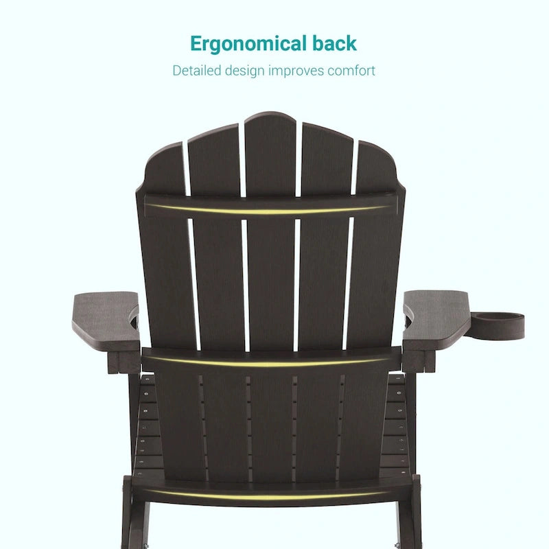 Bonosuki Set of 2 Folding Adirondack Chair Patio Fire Pit Chair