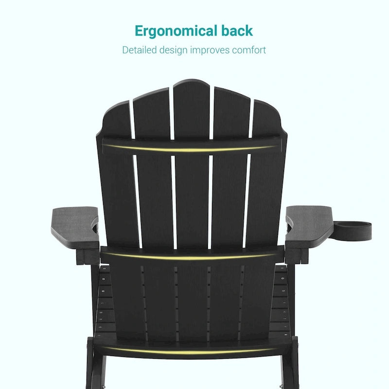 Bonosuki Set of 2 Folding Adirondack Chair Patio Fire Pit Chair