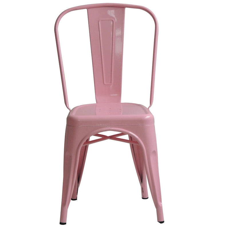 Industrial Stackable Metal Side Chair - N/A