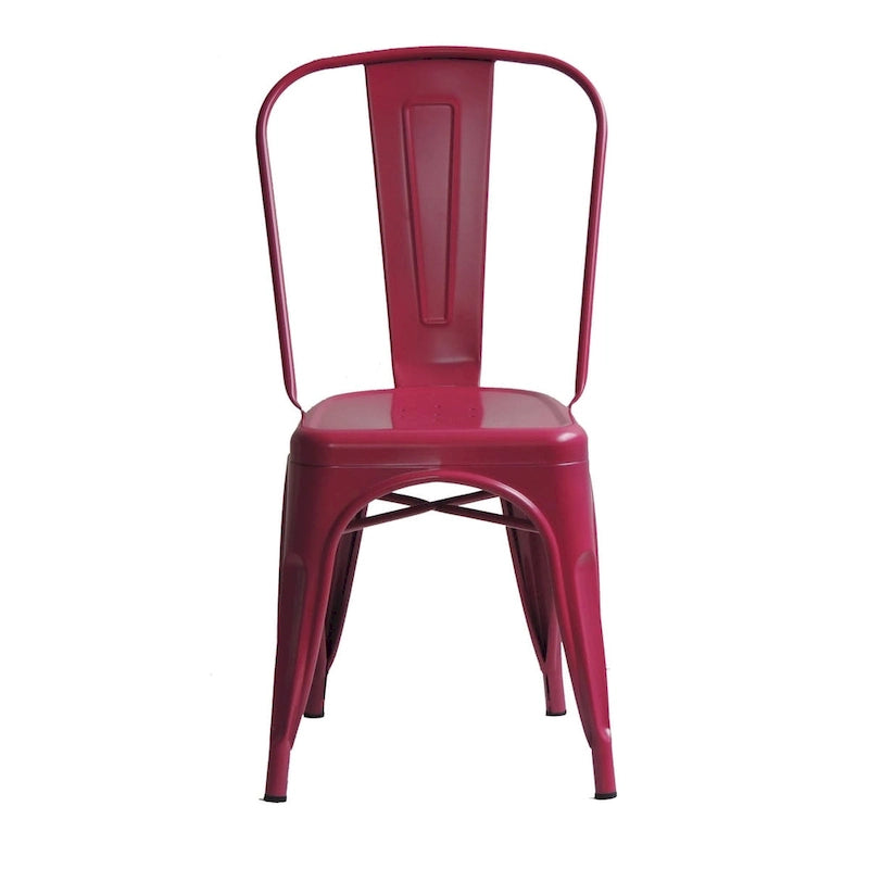 Industrial Stackable Metal Side Chair - N/A
