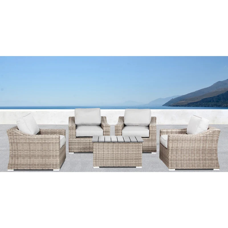 Marina Grey Wicker 5-piece Club Set