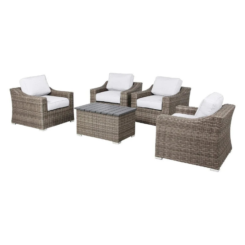 Marina Grey Wicker 5-piece Club Set
