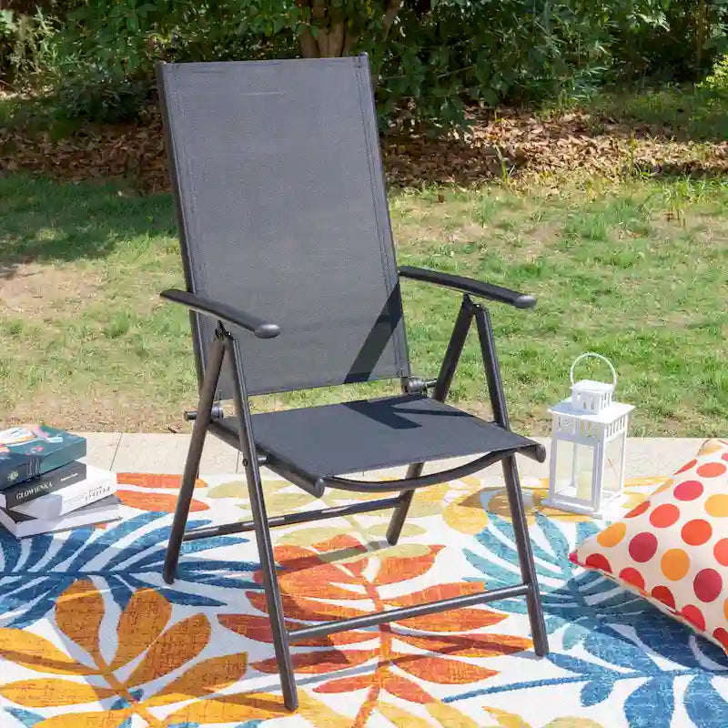 9 Pieces Patio Dining Set, 60 Inch Square Metal Table and Sling Dining Chairs Seats Up to 8