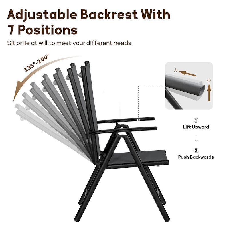 9 Pieces Patio Dining Set, 60 Inch Square Metal Table and Sling Dining Chairs Seats Up to 8