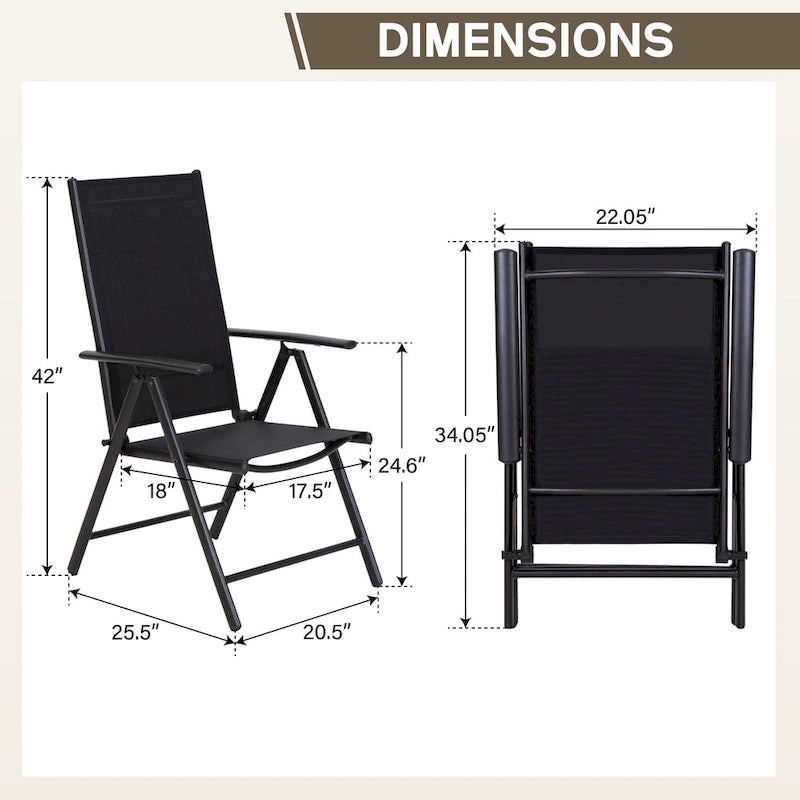 9 Pieces Patio Dining Set, 60 Inch Square Metal Table and Sling Dining Chairs Seats Up to 8