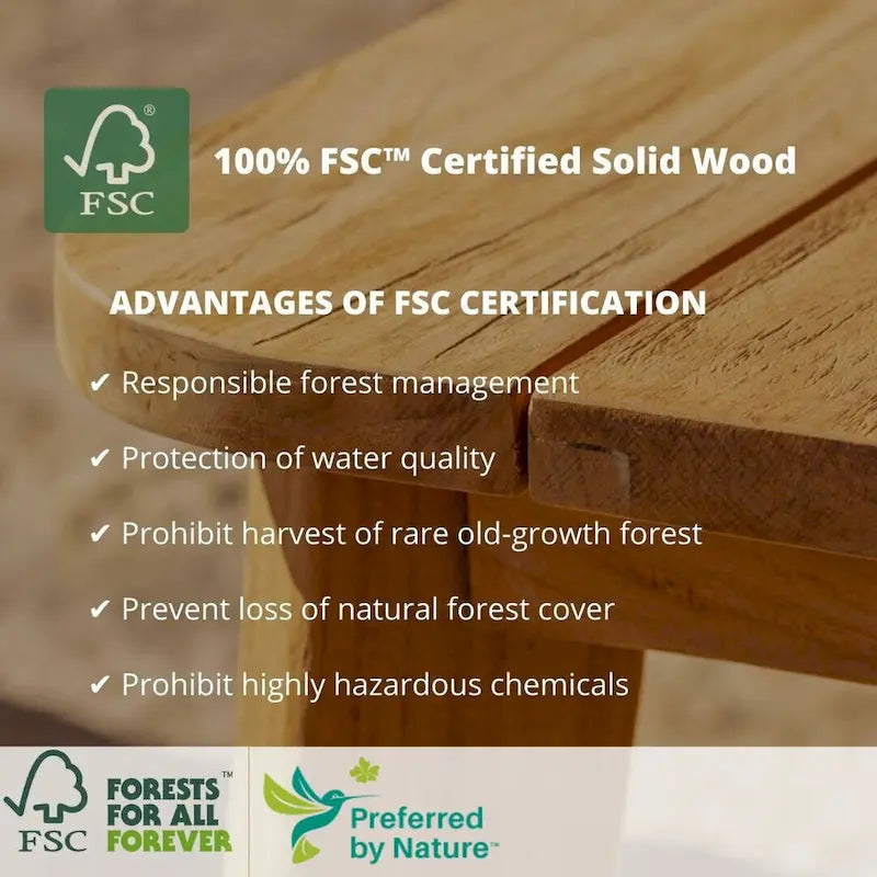 Amazonia Hawaii 9 piece FSC Certified Wood Outdoor Patio Dining Set - 9pc
