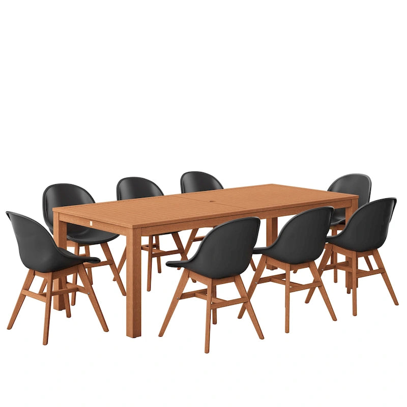 Amazonia Hawaii 9 piece FSC Certified Wood Outdoor Patio Dining Set - 9pc