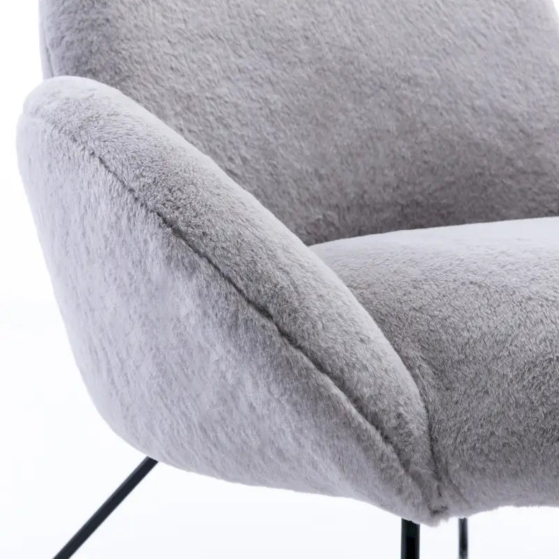 Modern Fleece Upholstered Accent Chair with Arms - Grey, White, Pink for 1