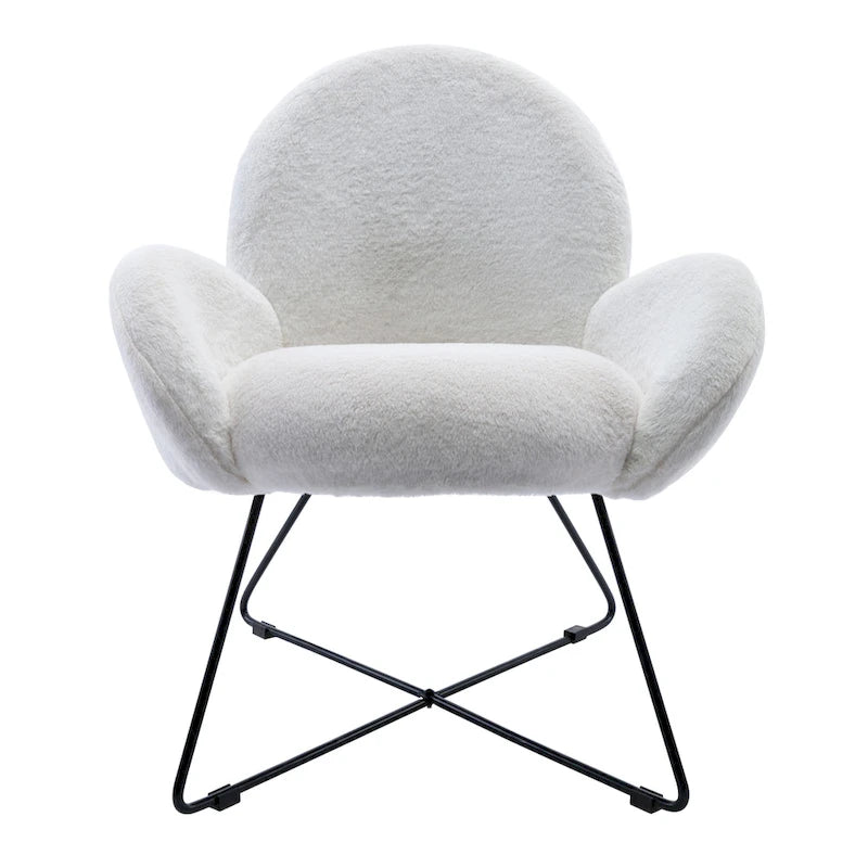 Modern Fleece Upholstered Accent Chair with Arms - Grey, White, Pink for 1