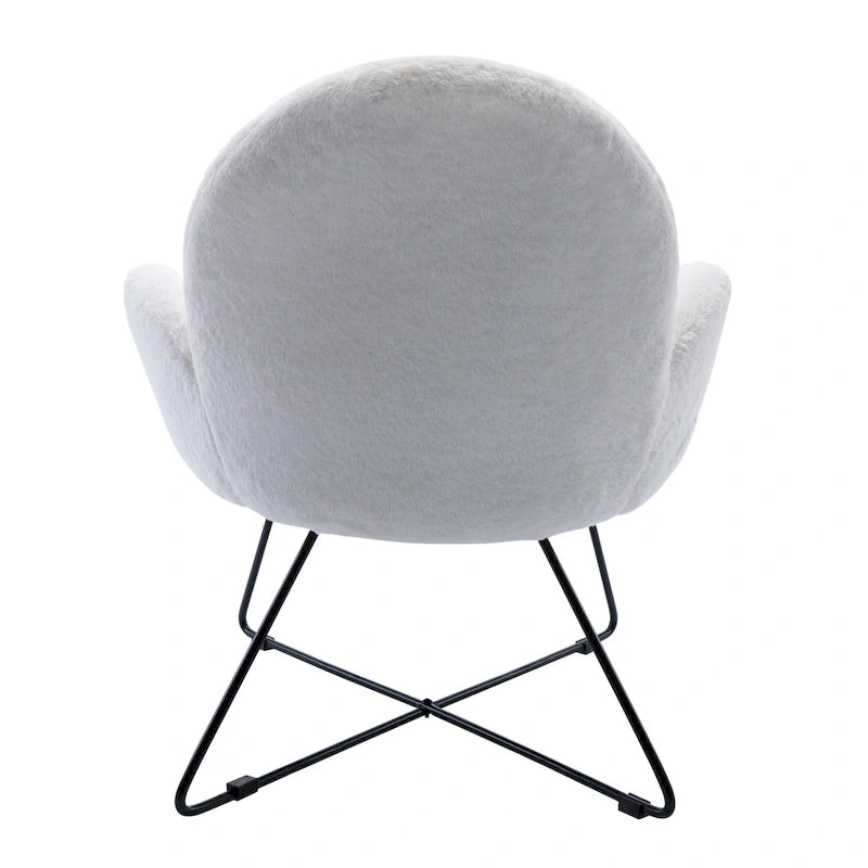 Modern Fleece Upholstered Accent Chair with Arms - Grey, White, Pink for 1