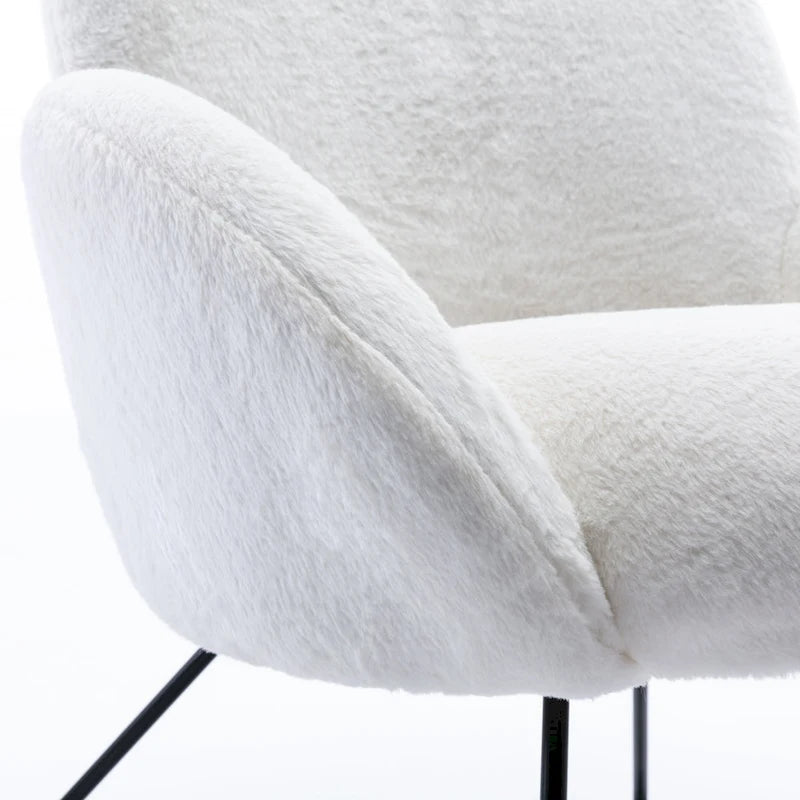 Modern Fleece Upholstered Accent Chair with Arms - Grey, White, Pink for 1