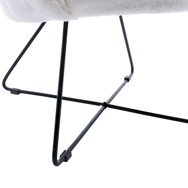 Modern Fleece Upholstered Accent Chair with Arms - Grey, White, Pink for 1