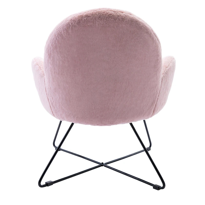 Modern Fleece Upholstered Accent Chair with Arms - Grey, White, Pink for 1