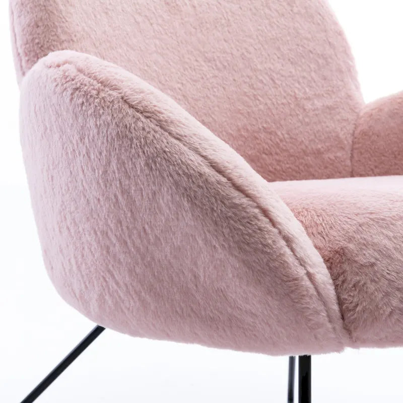 Modern Fleece Upholstered Accent Chair with Arms - Grey, White, Pink for 1