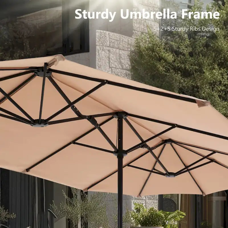 7/8-Piece Patio Dining Set of 6 Swivel Metal Rattan Chairs with Deep-seating Chairs and Wood-like Table & Outdoor Umbrella - N/A