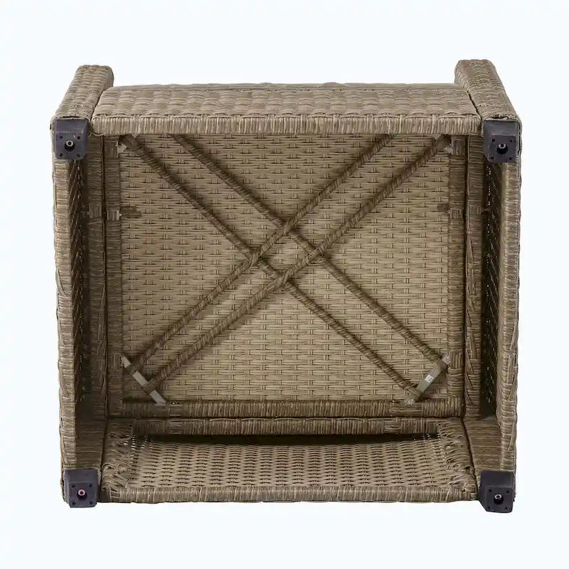 4 Piece Conversation Set Wicker Ratten Sectional Sofa with Seat Cushions