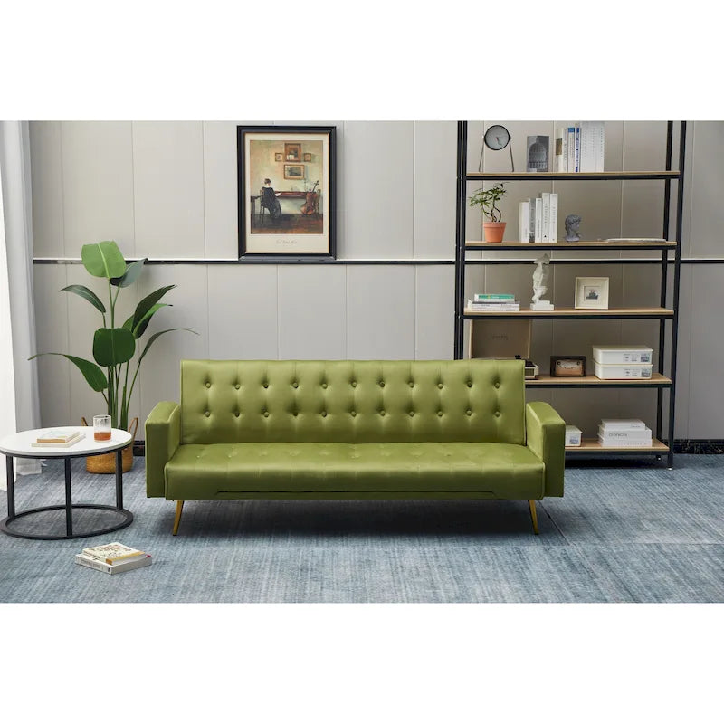 75" Tufted Velvet Convertible Sleeper Sofa - Multiple Colors