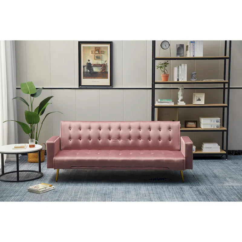 75" Tufted Velvet Convertible Sleeper Sofa - Multiple Colors
