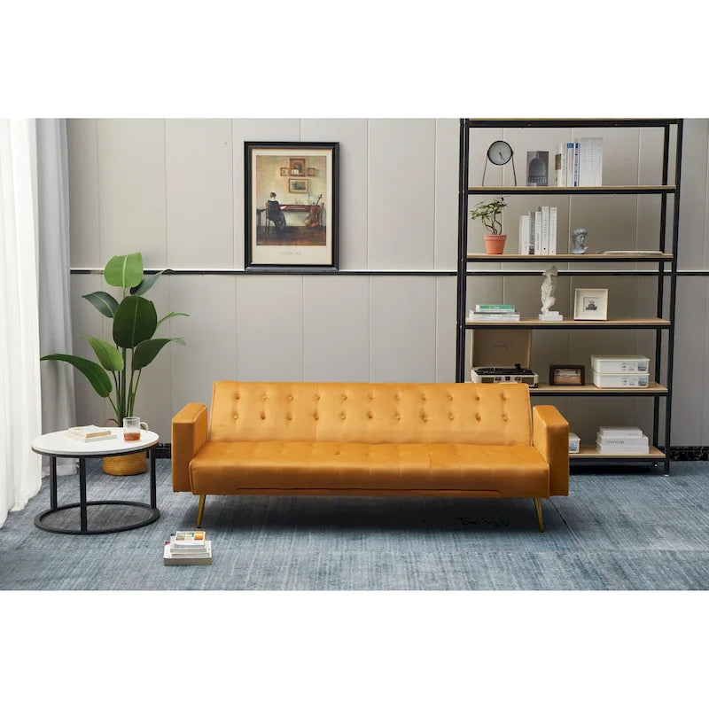 75" Tufted Velvet Convertible Sleeper Sofa - Multiple Colors