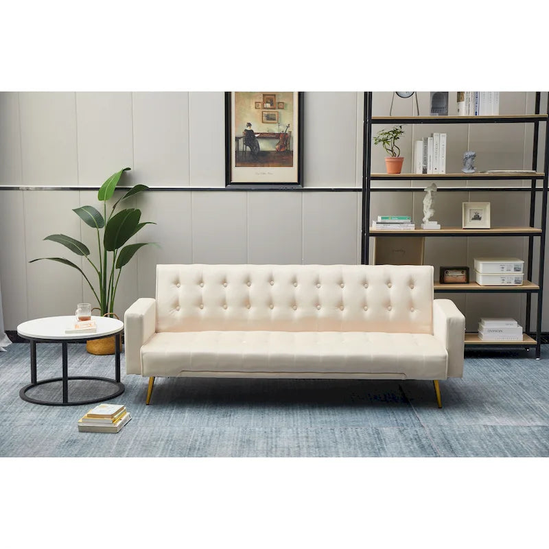 75" Tufted Velvet Convertible Sleeper Sofa - Multiple Colors