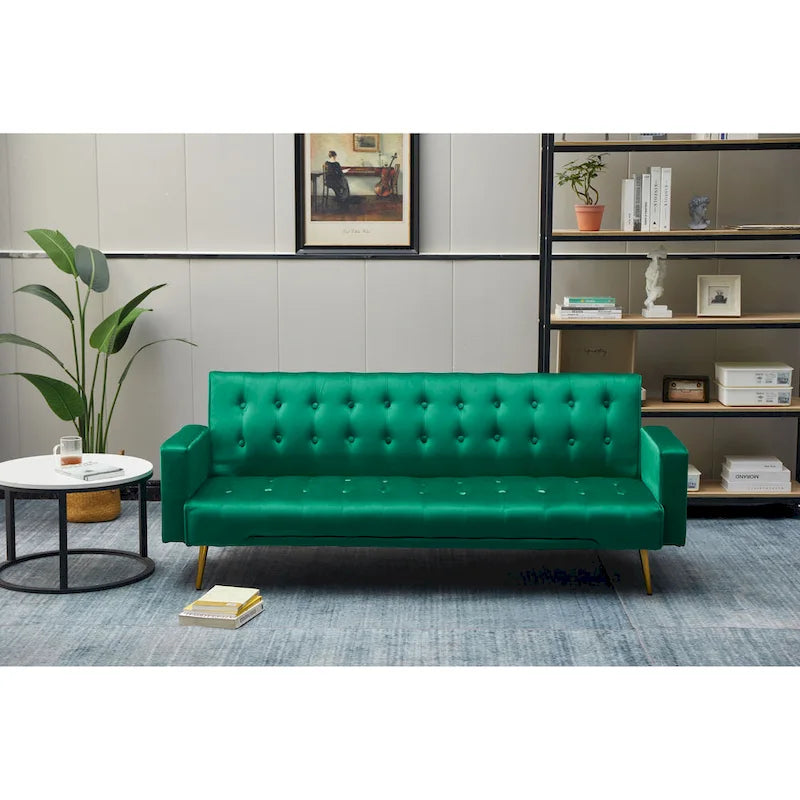 75" Tufted Velvet Convertible Sleeper Sofa - Multiple Colors