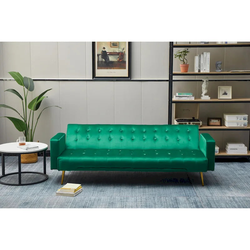 75" Tufted Velvet Convertible Sleeper Sofa - Multiple Colors
