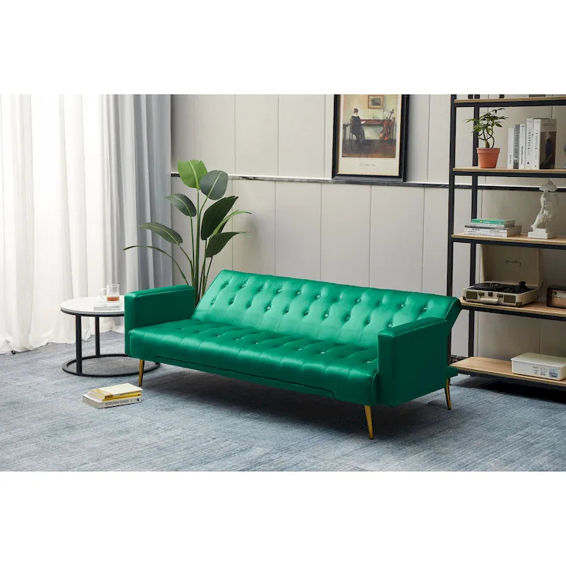75" Tufted Velvet Convertible Sleeper Sofa - Multiple Colors