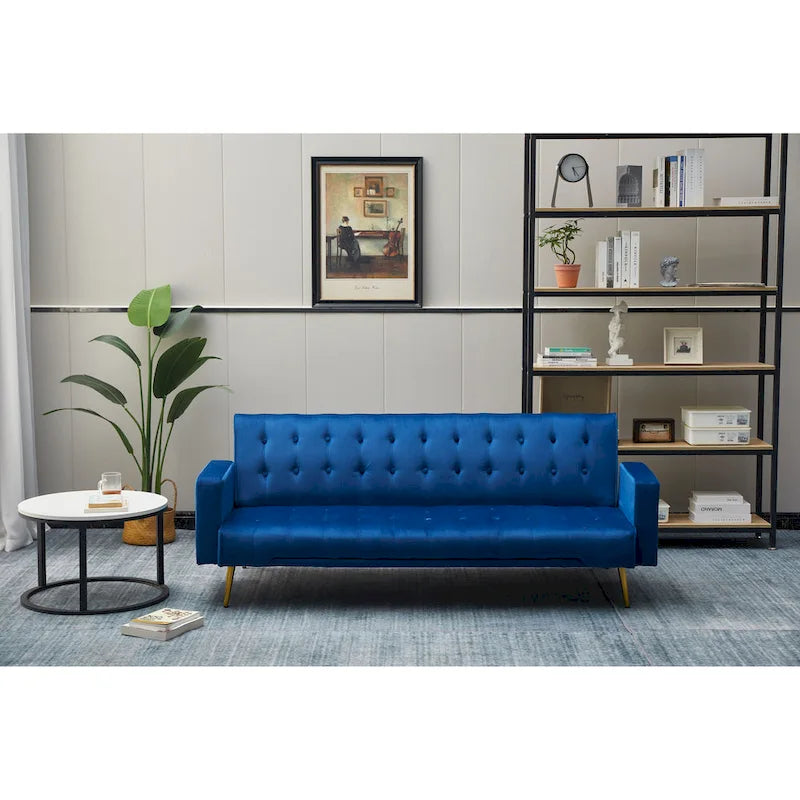 75" Tufted Velvet Convertible Sleeper Sofa - Multiple Colors