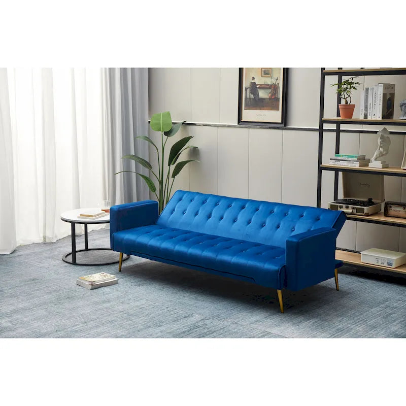 75" Tufted Velvet Convertible Sleeper Sofa - Multiple Colors