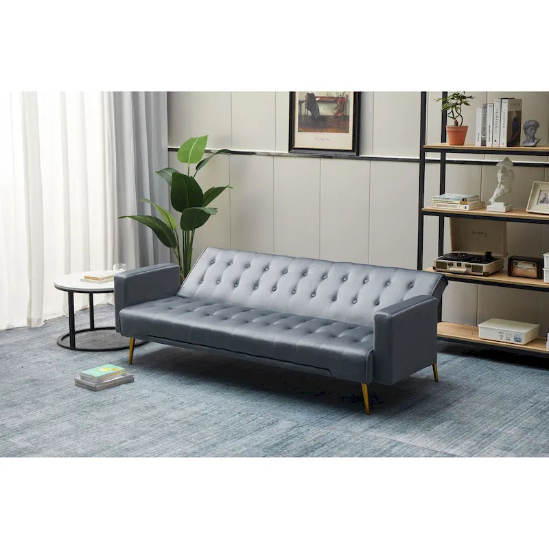 75" Tufted Velvet Convertible Sleeper Sofa - Multiple Colors
