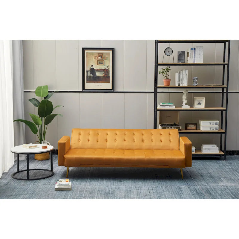 75" Tufted Velvet Convertible Sleeper Sofa - Multiple Colors