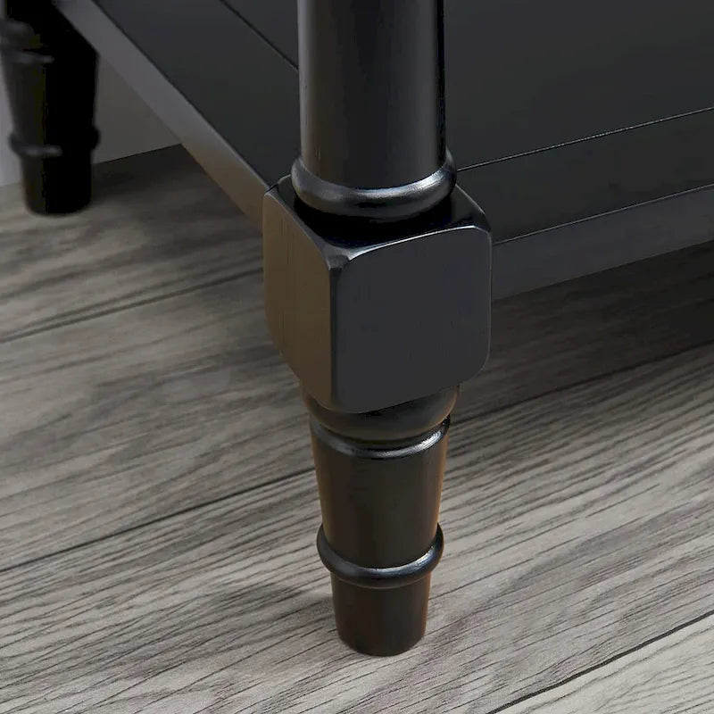 Solid Wood Console Table with 2 Drawers and Shelf - Blue, White, Walnut, Black, Dark Walnut